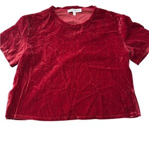 Good American Red Velvet Short Sleeve Cropped Tee